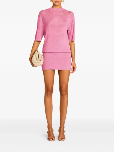 Ser.o.ya Rae Metallic Knit Mini Dress In Pink