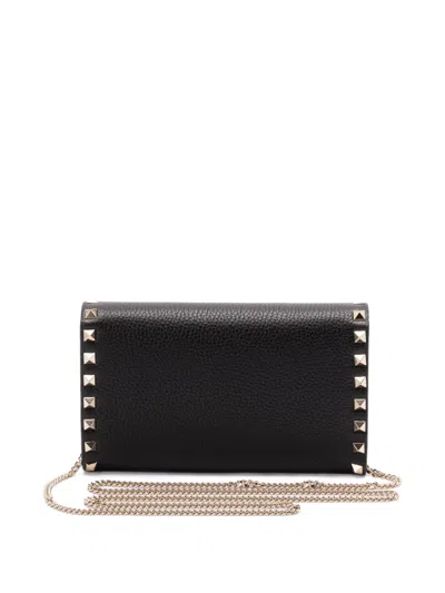 Valentino Rockstud Mini Grainy Leather Wallet On Chain