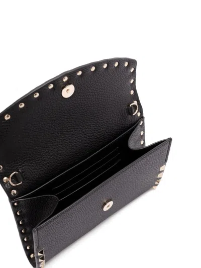 Valentino Rockstud Mini Grainy Leather Wallet On Chain