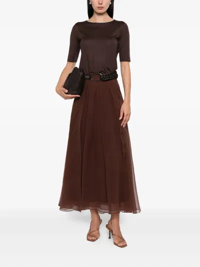Brunello Cucinelli Women Cashmere And Silk Sweater In Brown