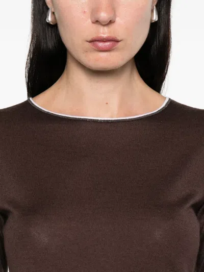 Brunello Cucinelli Women Cashmere And Silk Sweater In Brown