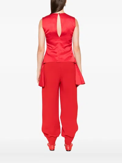 Jw Anderson Sleeveless Asymmetric Blouse In Red