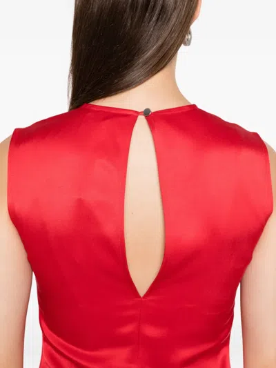 Jw Anderson Sleeveless Asymmetric Blouse In Red