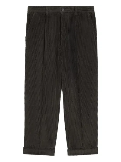 Ami Alexandre Mattiussi Pleated Cuffed Trousers In Gray