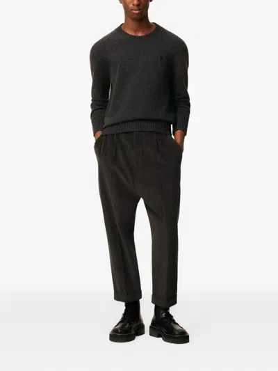Ami Alexandre Mattiussi Pleated Cuffed Trousers In Gray