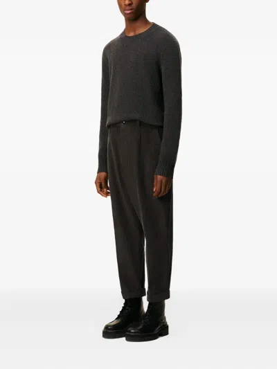 Ami Alexandre Mattiussi Pleated Cuffed Trousers In Gray