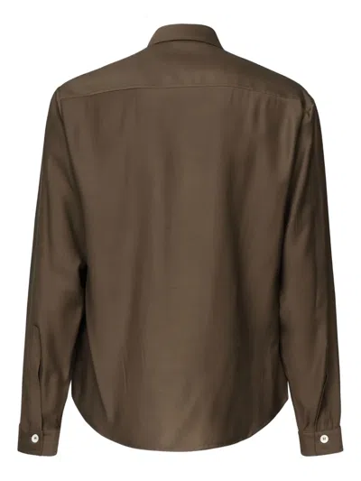 Giuliano Galiano Button-flap Pocket Shirt In Brown