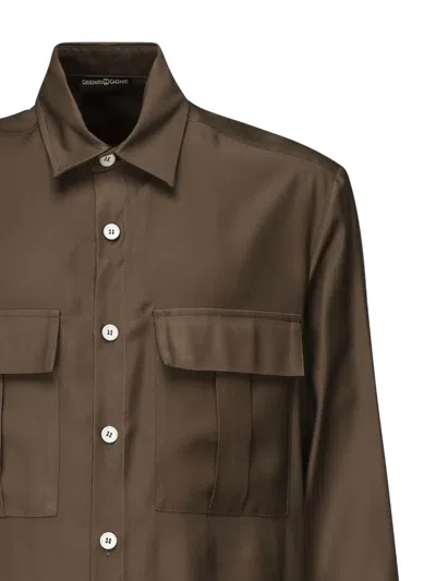 Giuliano Galiano Button-flap Pocket Shirt In Brown