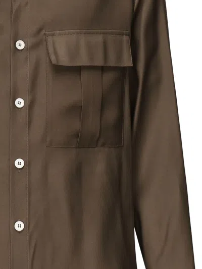 Giuliano Galiano Button-flap Pocket Shirt In Brown