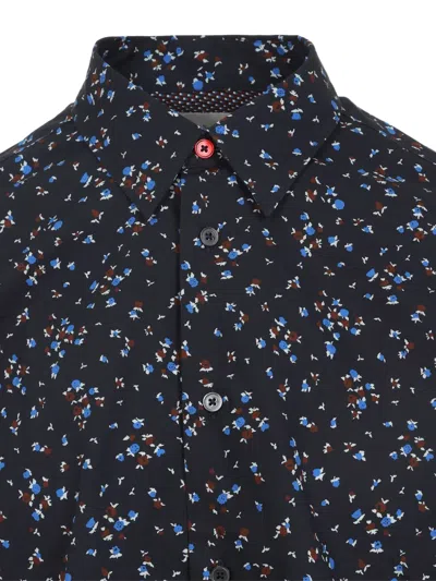 Paul Smith Men's Regular Fit Shirt With All-over Print In Blue
