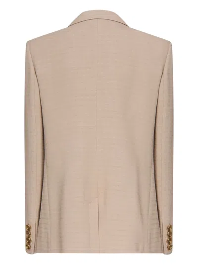 Marciano Double-breasted Gold-button Blazer In Neutral