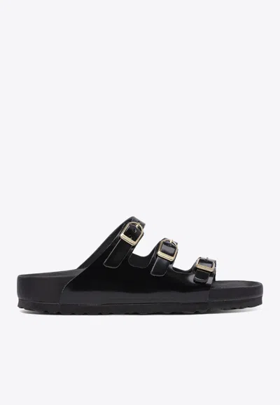 Birkenstock Florida Dbuckle Exquisite Shine In Black