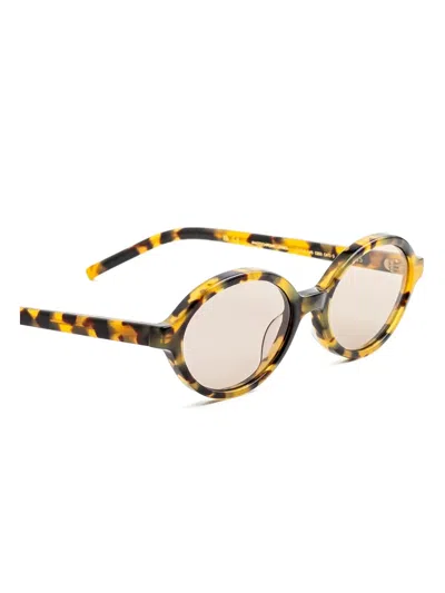 Kaleos Bless Oval-frame Tortoiseshell Sunglasses