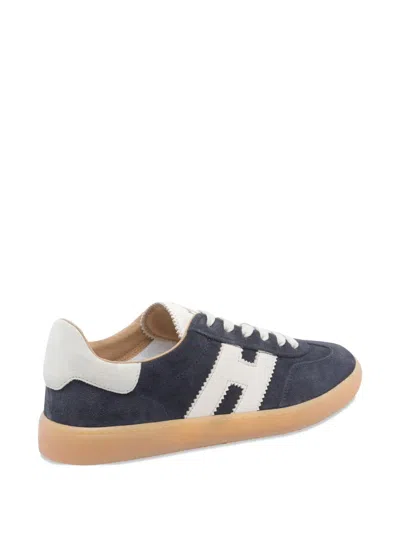 Hogan Navy Suede Leather H Sneakers In Black