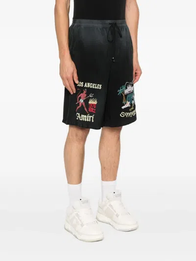Amiri Embroidered-design Shorts In Blue