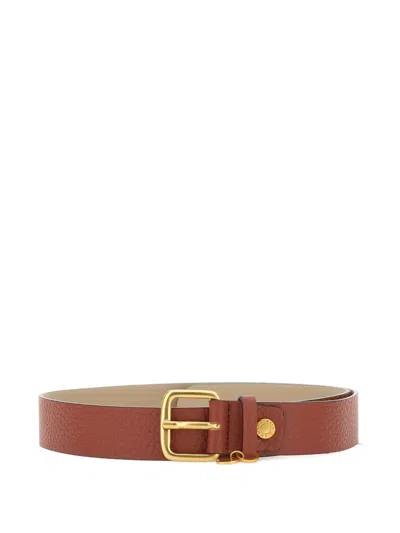 Gianni Chiarini Leather Buckle Belt In Brown