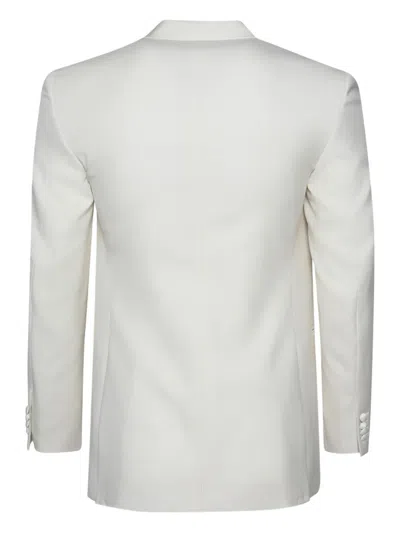 Amiri Double-breasted Peak-lapel Blazer In White