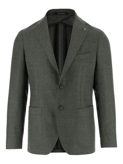 Tagliatore Single Breasted Wool Jacket In Green