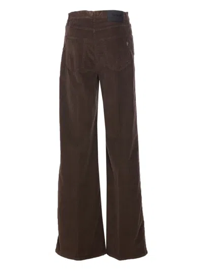 Dondup Velvet Wide Leg Trousers With 5 Pockets
