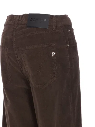 Dondup Velvet Wide Leg Trousers With 5 Pockets