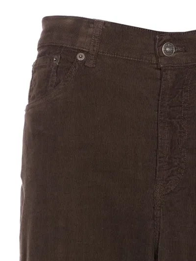 Dondup Velvet Wide Leg Trousers With 5 Pockets