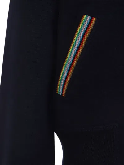 Paul Smith Zip-up Jacket With Colorful Striped Accents In Black