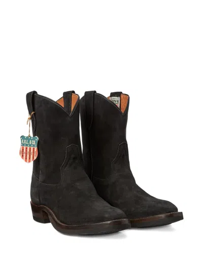 Rrl Walker Stiefel Aus Wildleder In Black