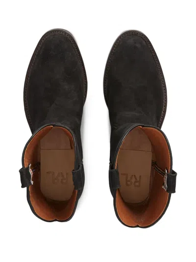 Rrl Walker Stiefel Aus Wildleder In Black