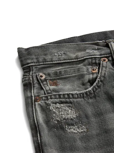 Rrl Jeans In Distressed-optik In Black