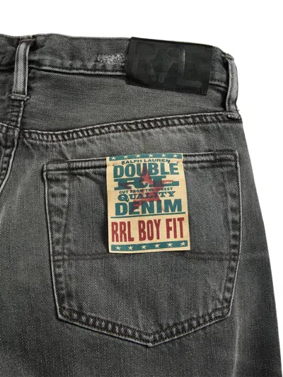 Rrl Jeans In Distressed-optik In Black