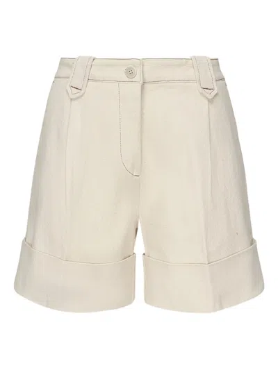 Fay Cotton Shorts With Cuff In Neutral