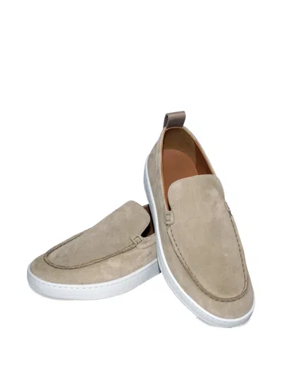 Lanvin Suede Loafers In Neutral