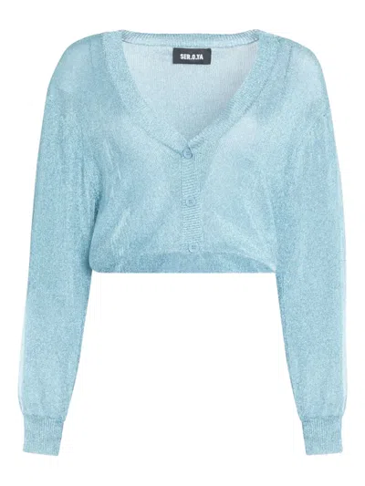 Ser.o.ya Metallic-thread Knit Cardigan