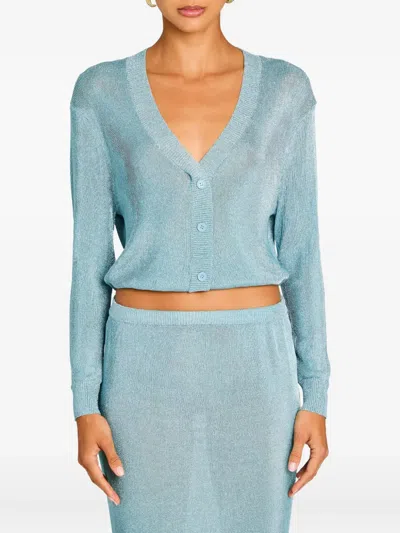 Ser.o.ya Metallic-thread Knit Cardigan