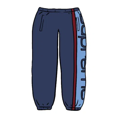 Pre-owned Supreme Men's  Big Logo Paneled Sweatpant In Navy Blue