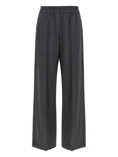 Brunello Cucinelli Grey Pants With Elastic Waist In Gray