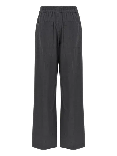 Brunello Cucinelli Grey Pants With Elastic Waist In Gray