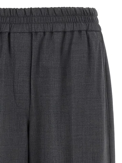Brunello Cucinelli Grey Pants With Elastic Waist In Gray