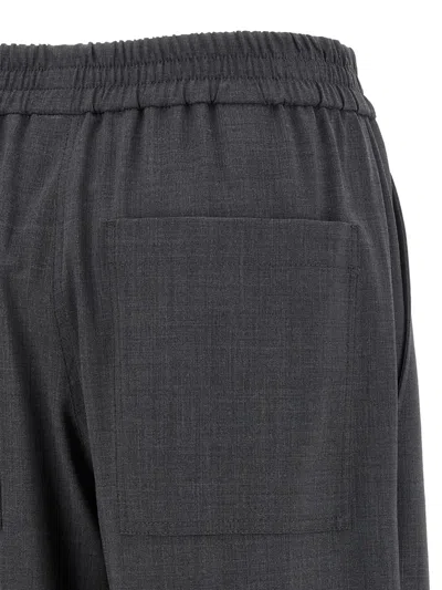 Brunello Cucinelli Grey Pants With Elastic Waist In Gray