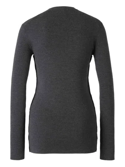 Jil Sander V-neck Button-detail Sweater In Gray