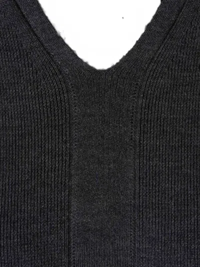 Jil Sander V-neck Button-detail Sweater In Gray