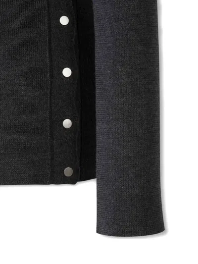 Jil Sander V-neck Button-detail Sweater In Gray