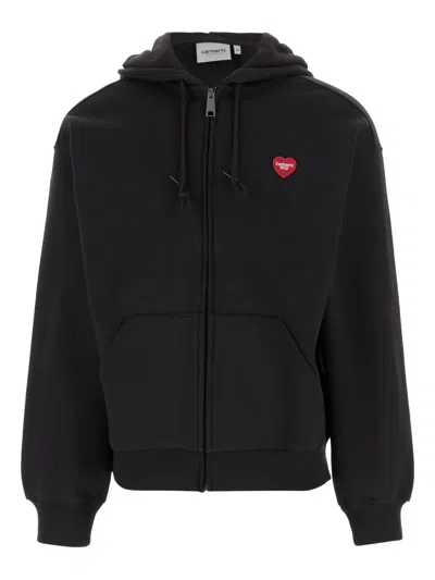 Carhartt Hooded Heart Ii Hartt Sweat Jacket In Black