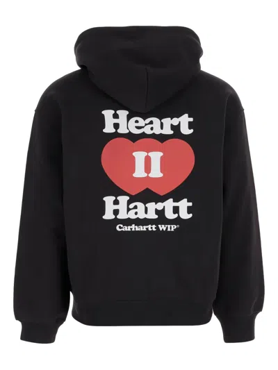 Carhartt Hooded Heart Ii Hartt Sweat Jacket In Black