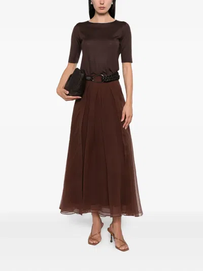 Brunello Cucinelli Pleated High-rise Skirt