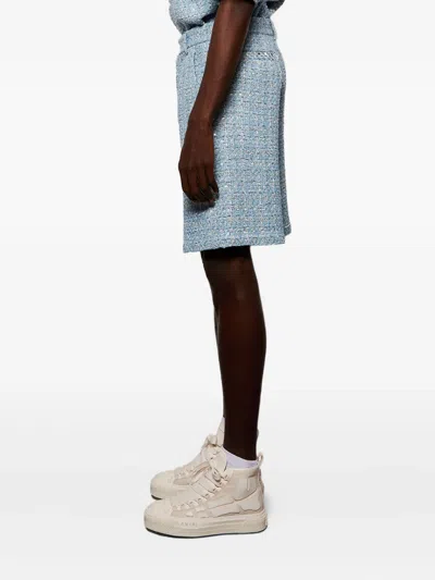Amiri Boucle Side-pockets Shorts In Blue