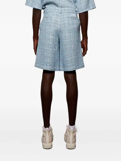 Amiri Boucle Side-pockets Shorts In Blue