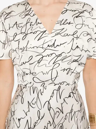 Karl Lagerfeld Midikleid Mit Kritzel-print In Multi