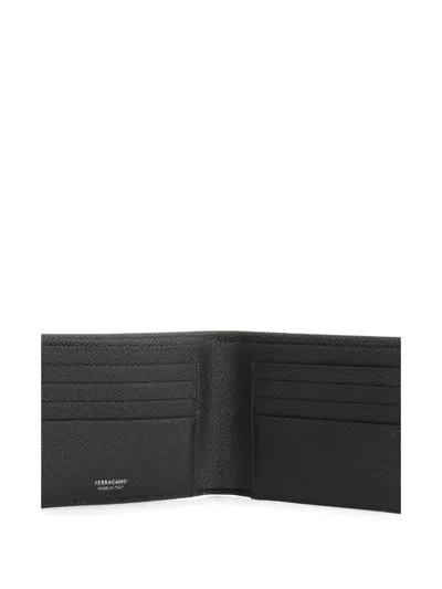 Ferragamo Micro Gancio Leather Bifold Wallet In Green
