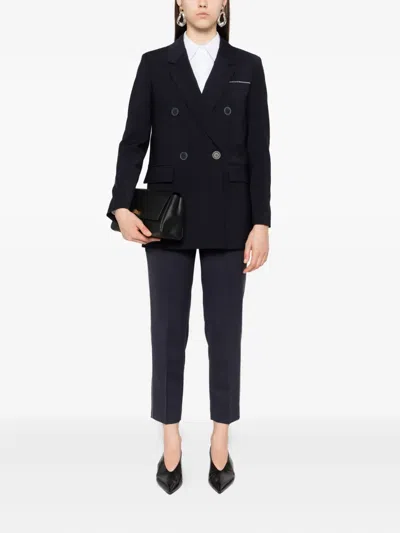 Peserico Elasticated-waist Side-stripe Trousers In Black